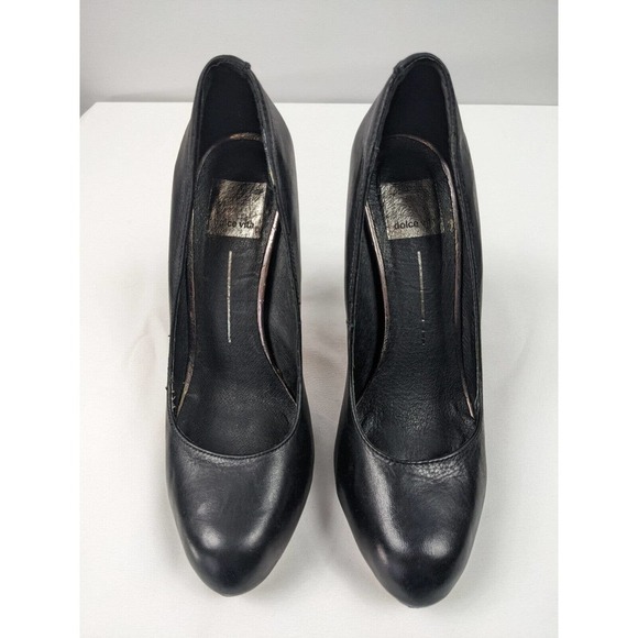 Dolce Vita Platform Heels Black Leather 8 FMP Hidden Platform Stiletto Sexy Goth - Picture 2 of 6